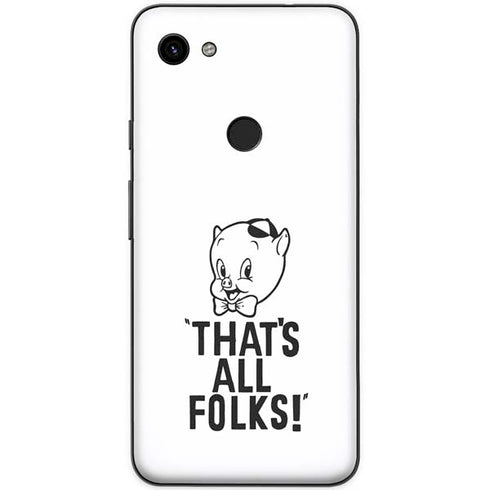 Looney Tunes Porky Thats All Folks Grid Google Pixel 3a XL Skin